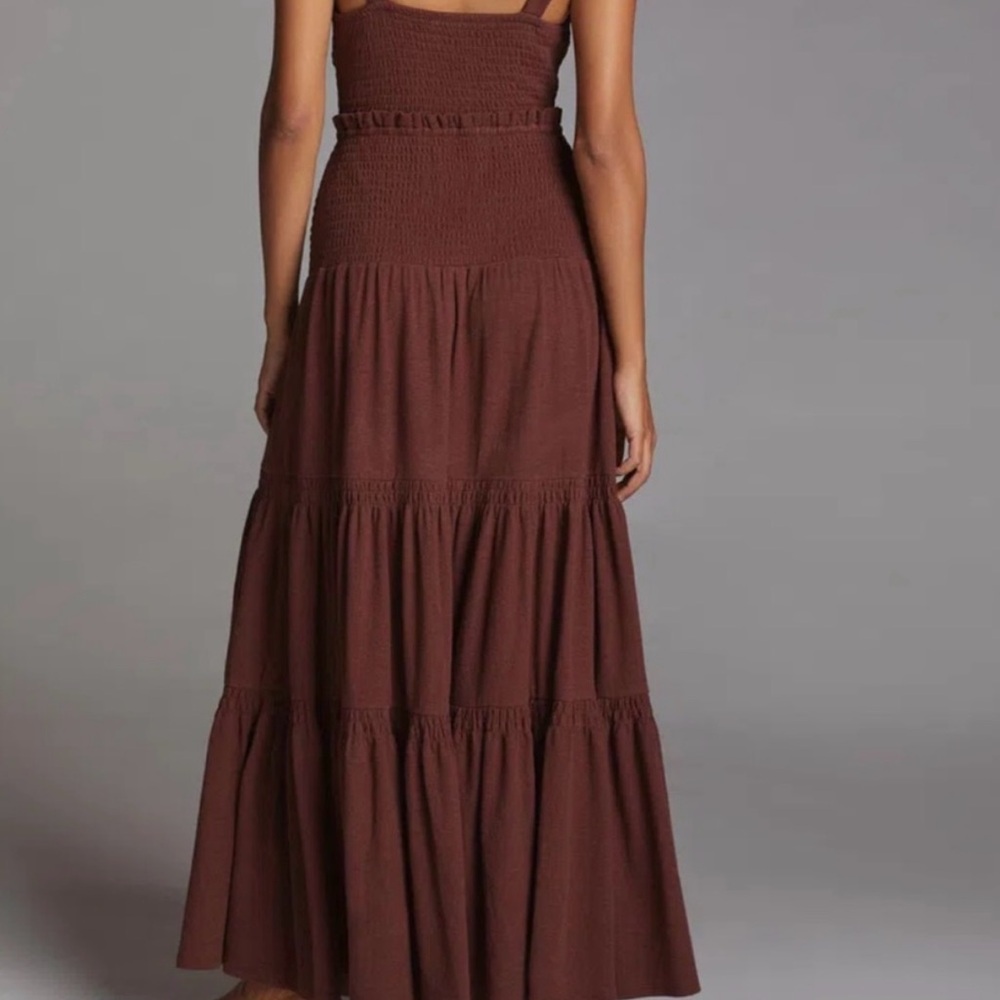 Anthropologie Tiered Maxi Dress | Wine |NWT | XS - Picture 6 of 7